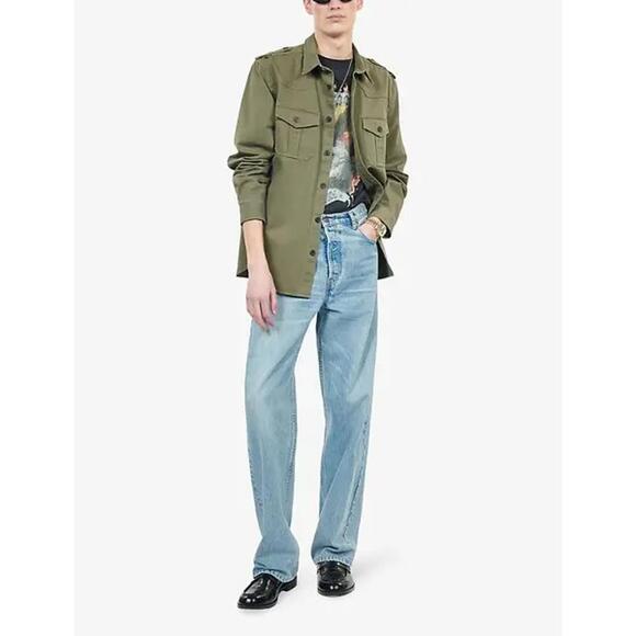 The Kooples Khaki Officer Style Shirt Jacket Men’s Size Small NWT MRSP $395 - Picture 4 of 10